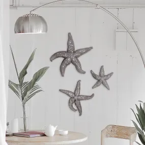 19" Silver Pewter Textured Starfish Wall Art By Homeroots