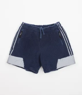 Adidas Blondey Sherpa Shorts - Mineral Blue / Reflective Silver