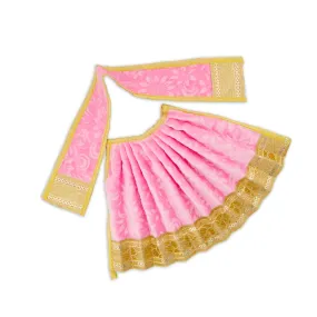 Amman Pavadai - 6 x 11 Inches | Velvet with Jari Border Lehenga Patka/ Mata Dress for Deity/ Assorted Colour