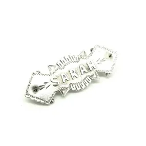 Antique 1869 Victorian Silver 'Sarah' Name Brooch