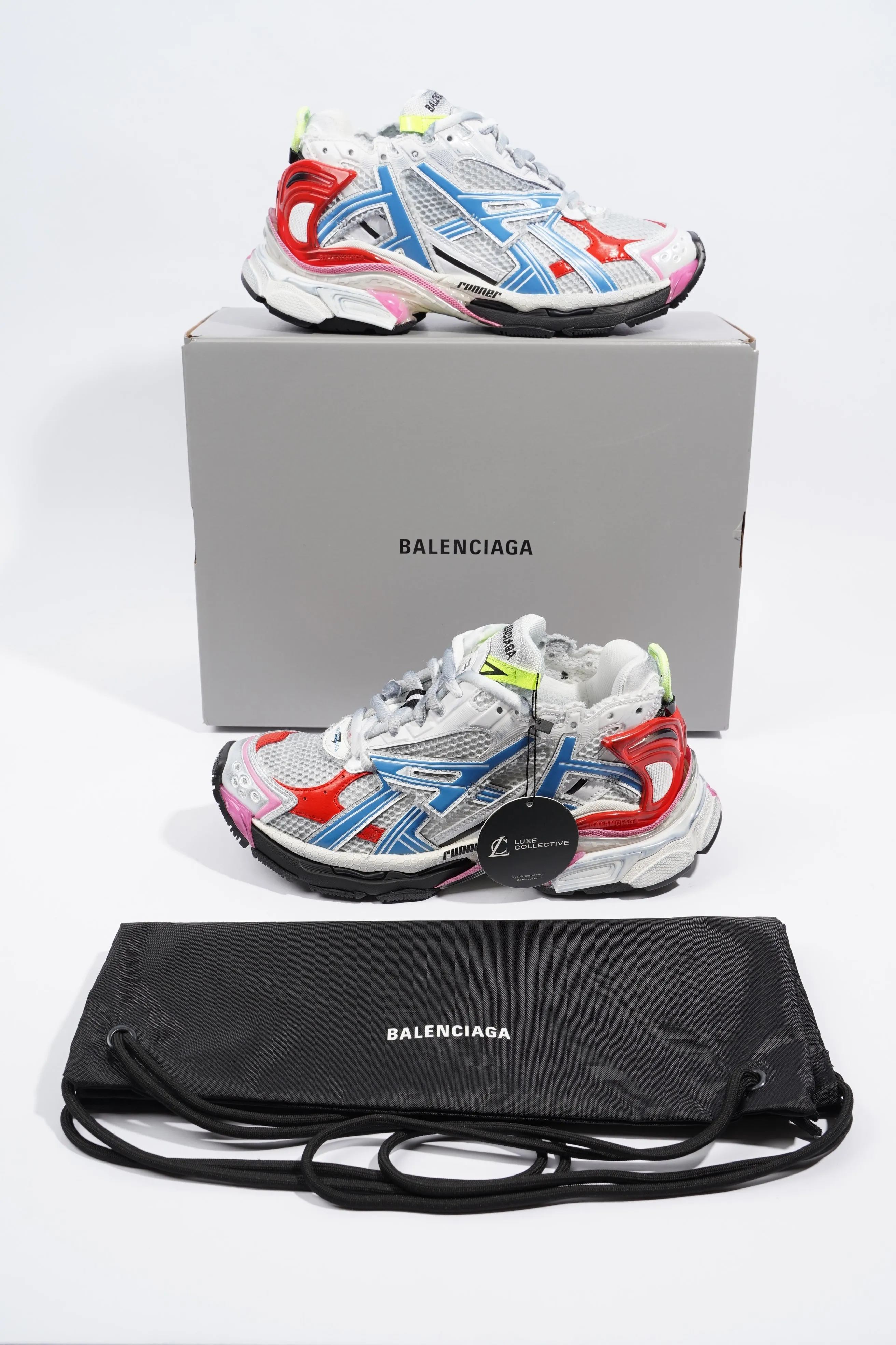 Balenciaga Runner Grey / Red / Blue Mesh EU 40 UK 7