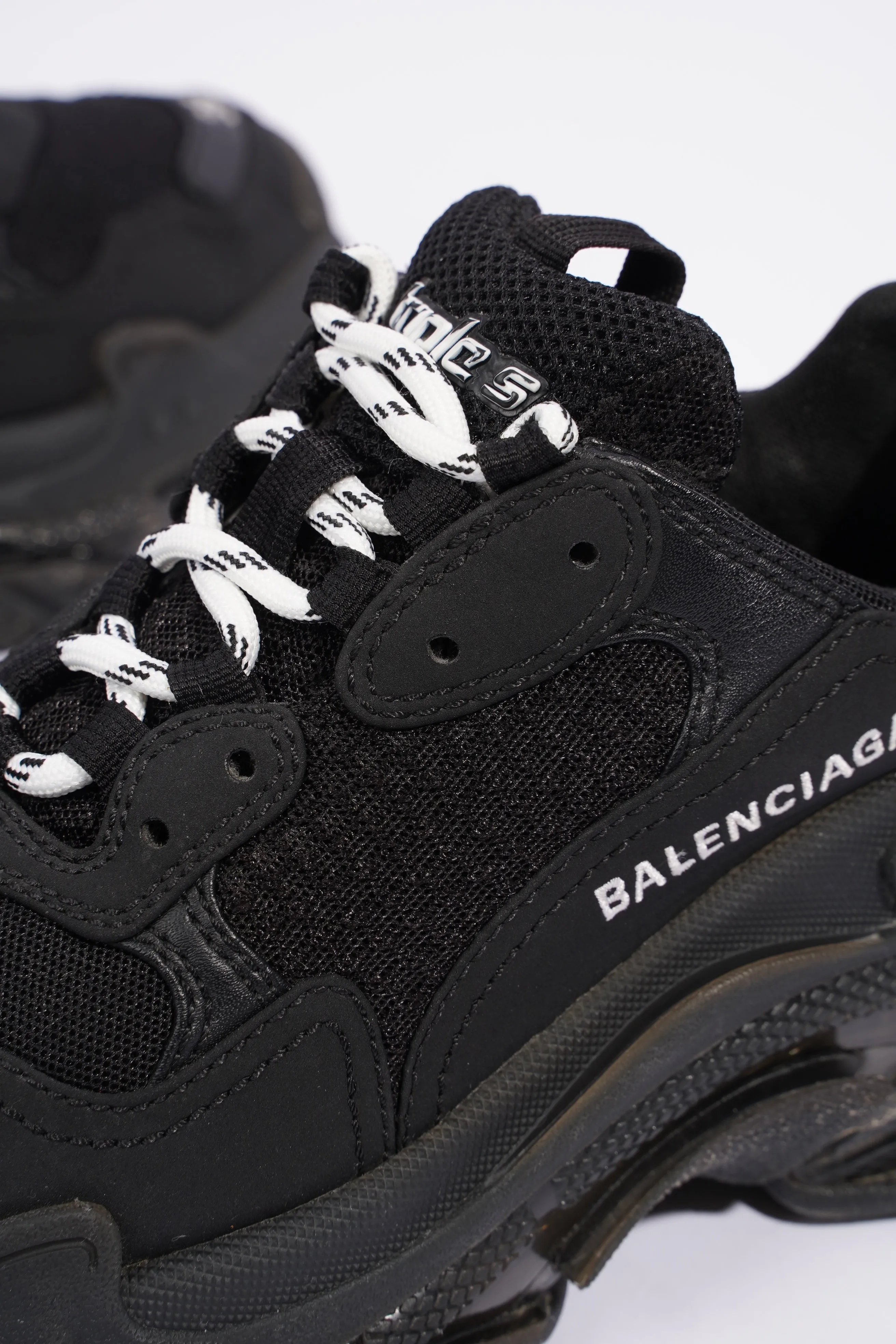 Balenciaga Triple S Clear Sole Black Mesh EU 36 UK 3