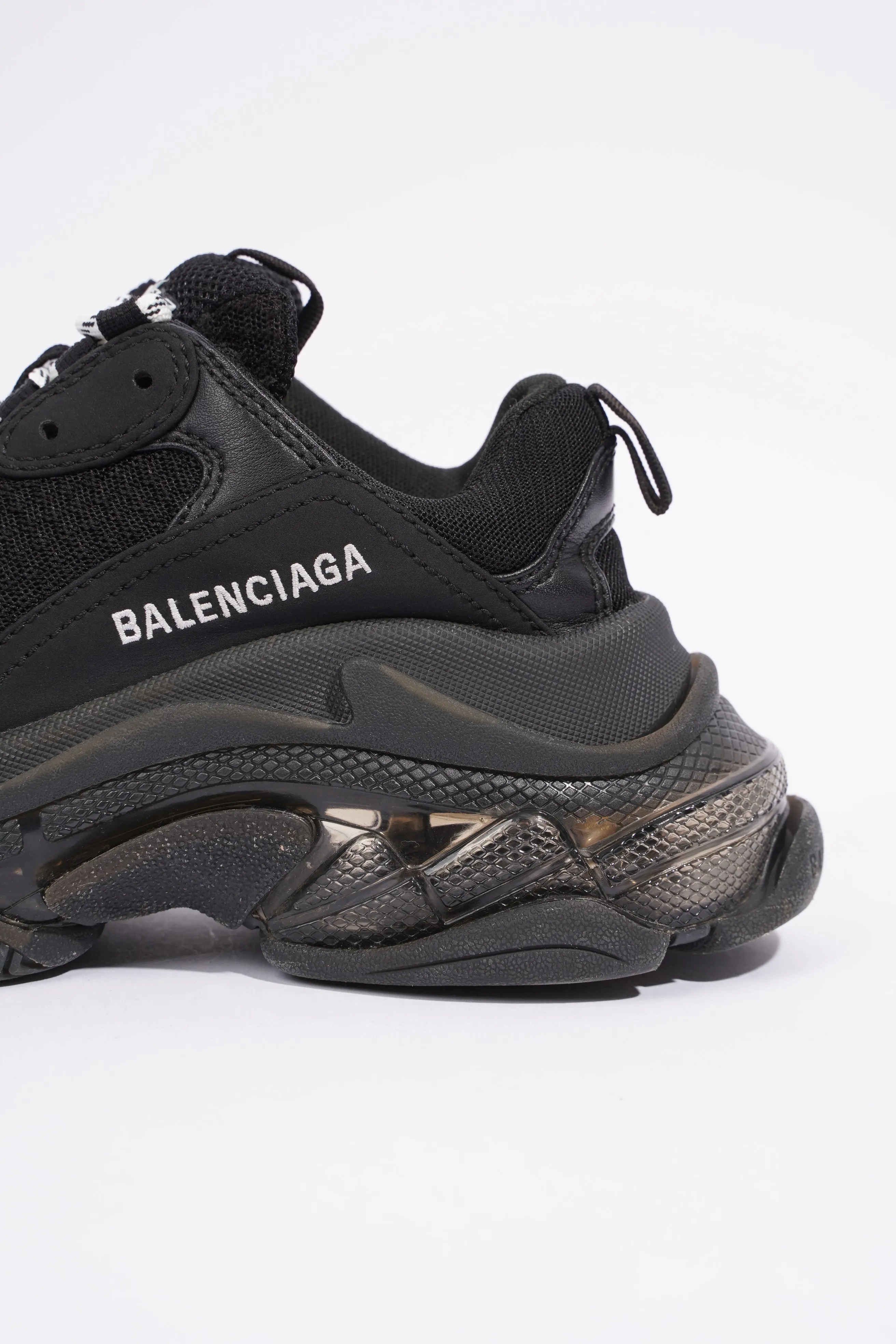 Balenciaga Triple S Clear Sole Black Mesh EU 36 UK 3