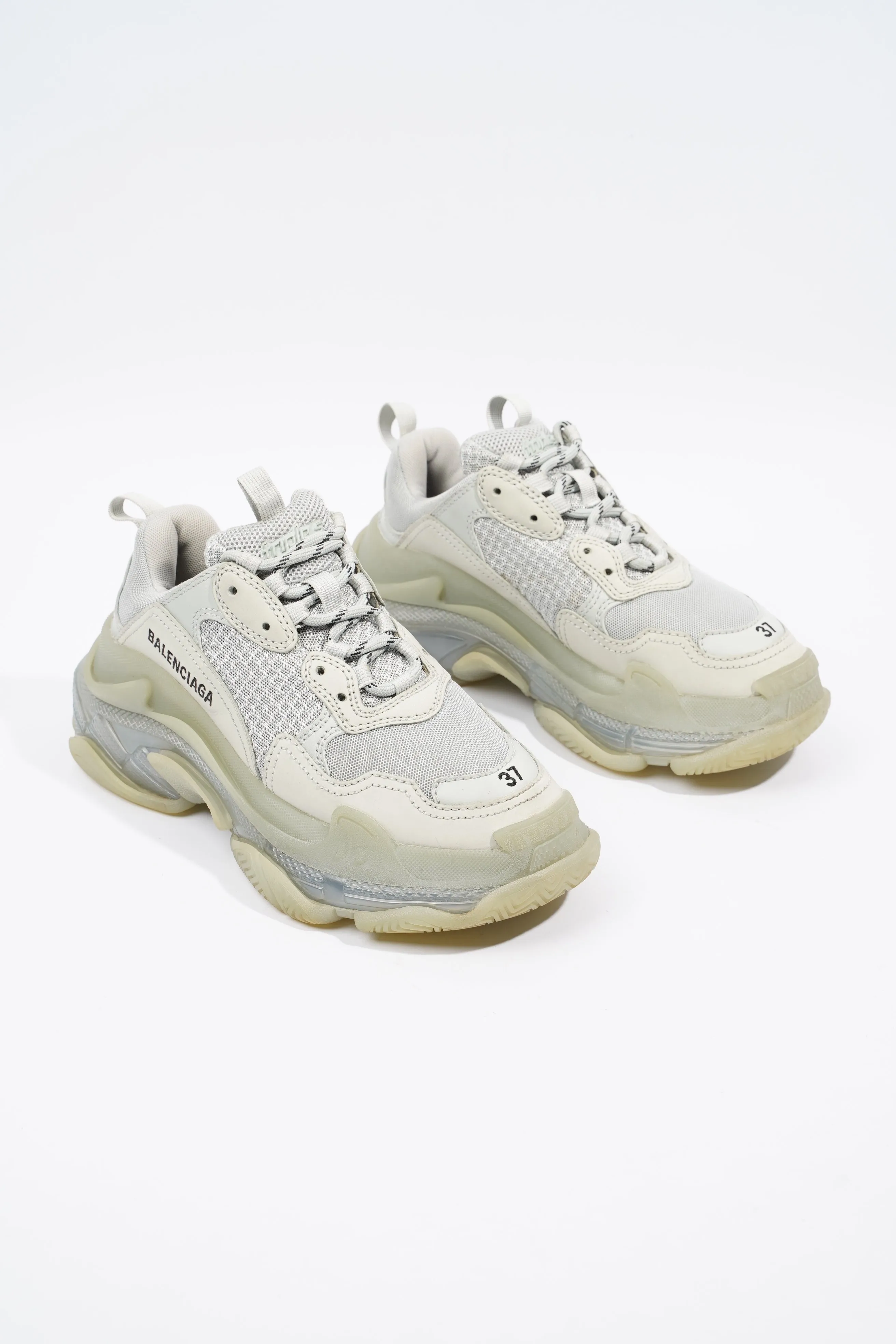 Balenciaga Triple S Clear Sole Grey Mesh EU 37 UK 4