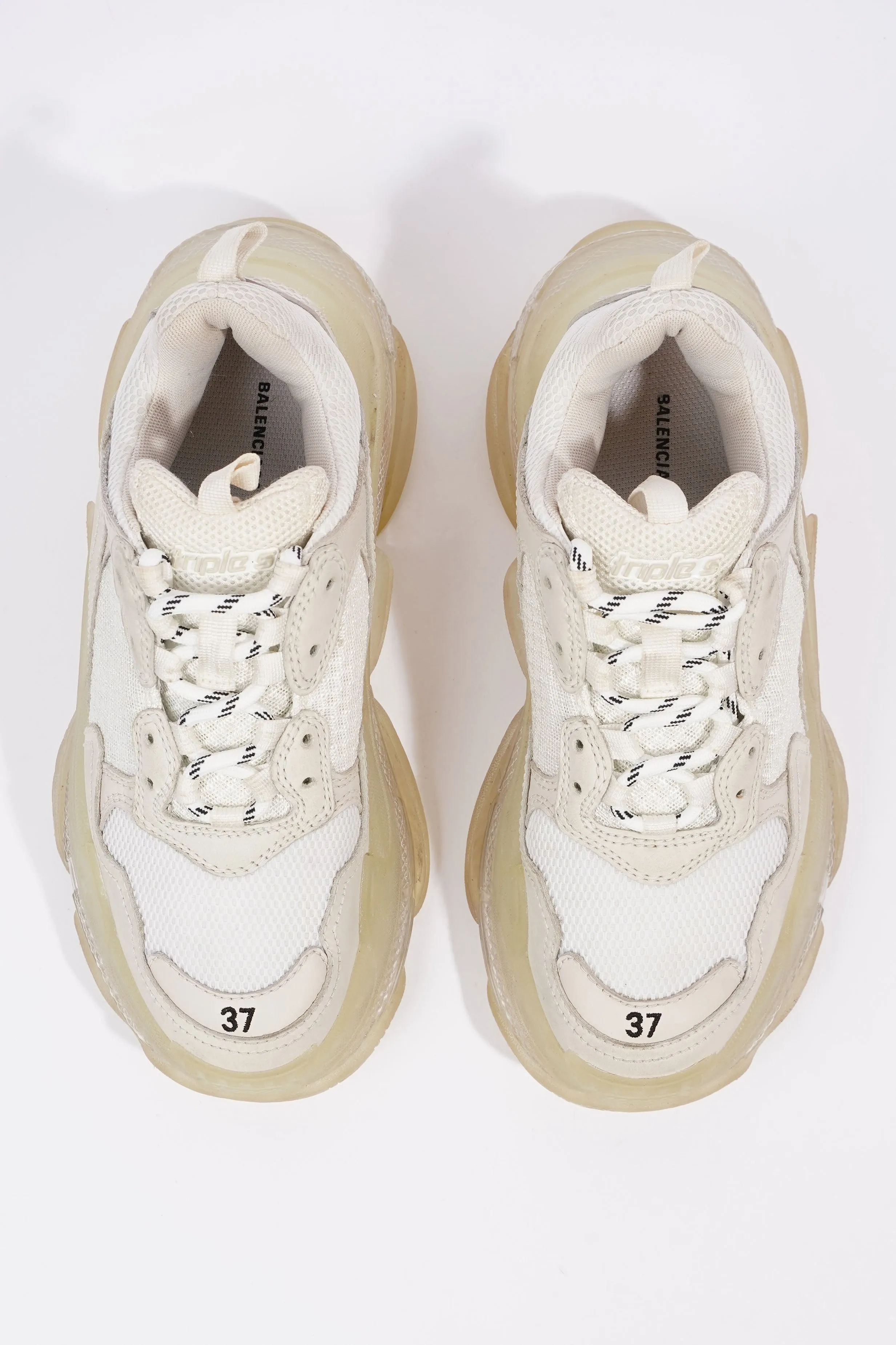 Balenciaga Triple S Clear Sole White Mesh EU 37 UK 4