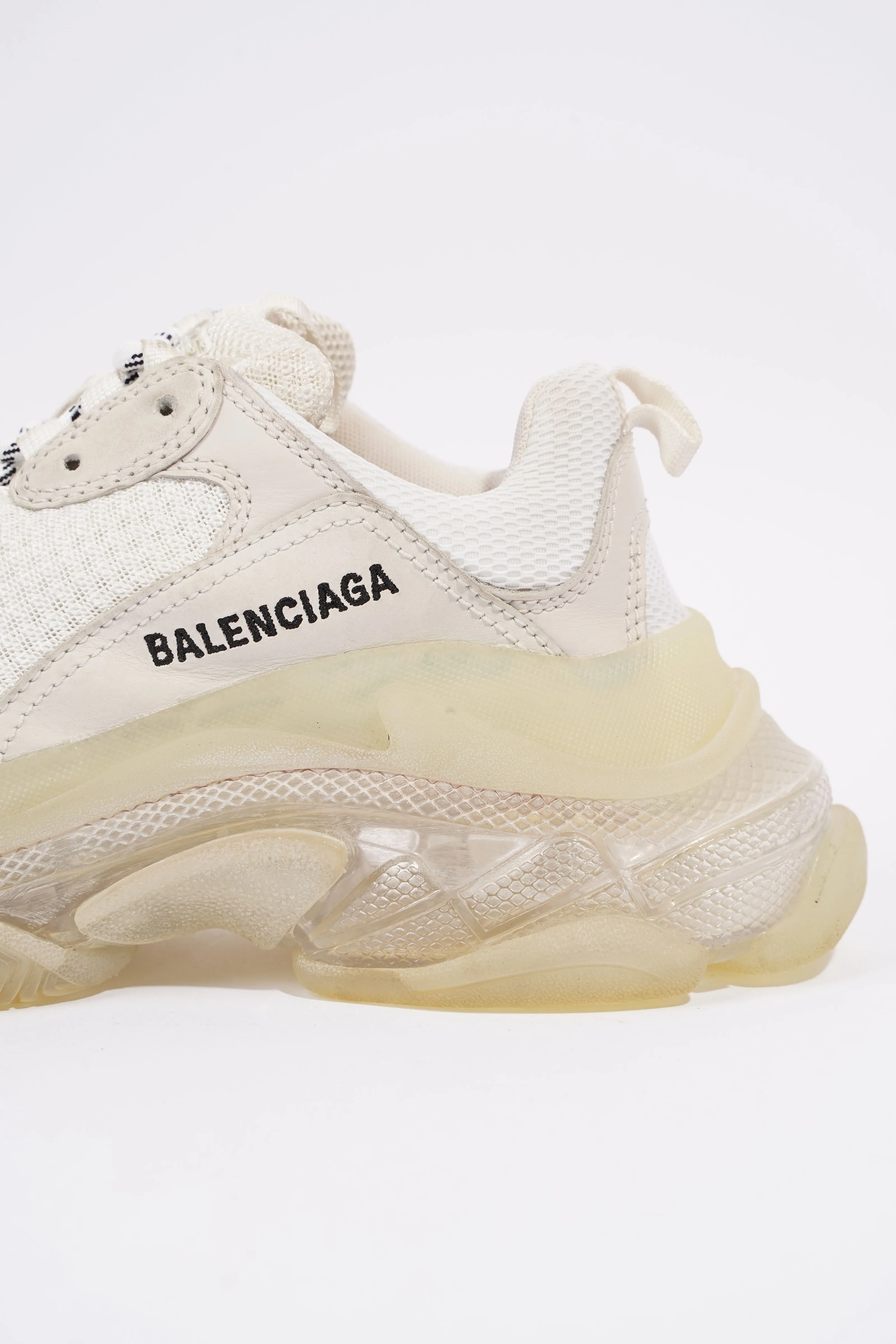 Balenciaga Triple S Clear Sole White Mesh EU 37 UK 4