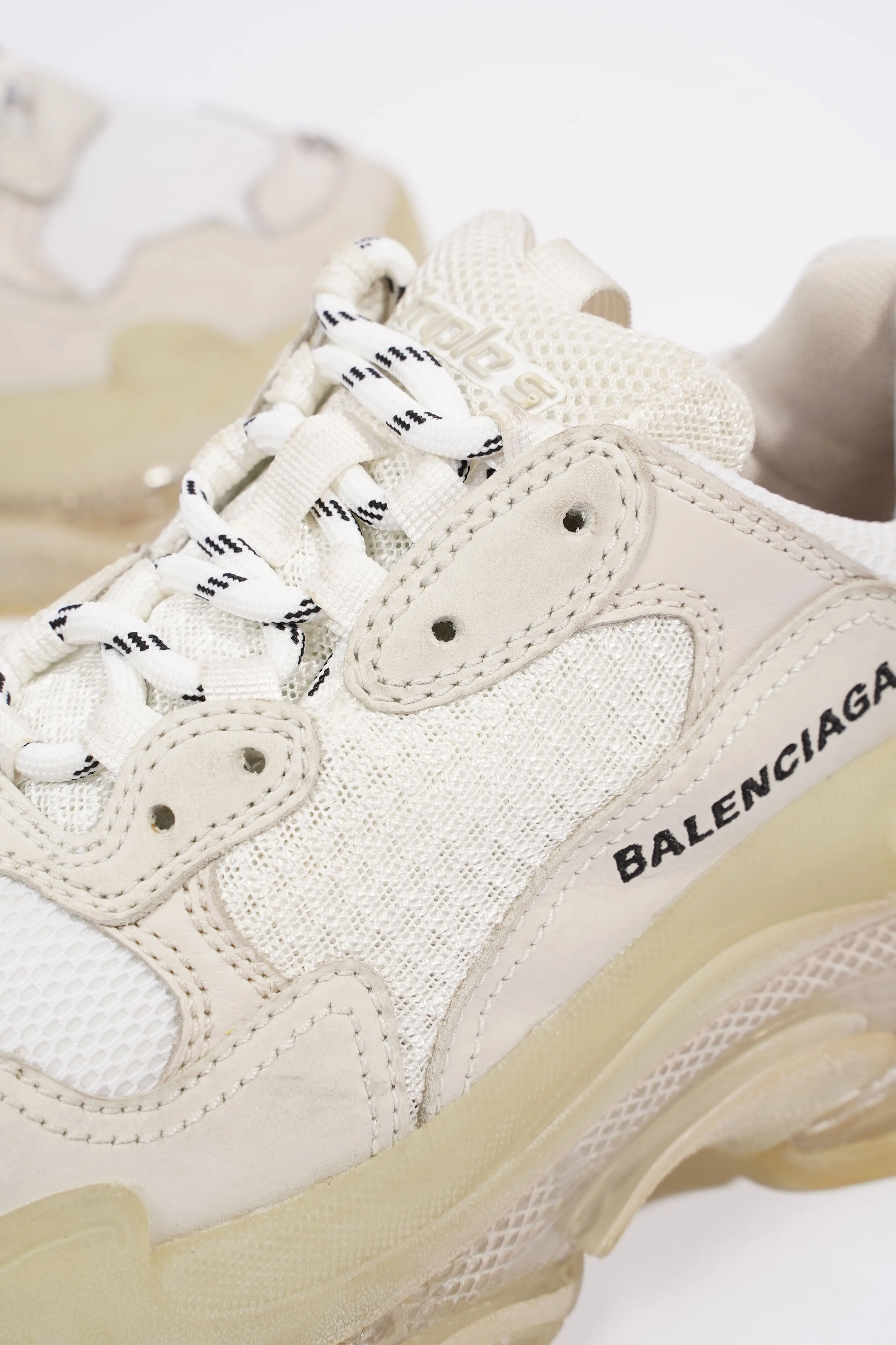 Balenciaga Triple S Clear Sole White Mesh EU 37 UK 4