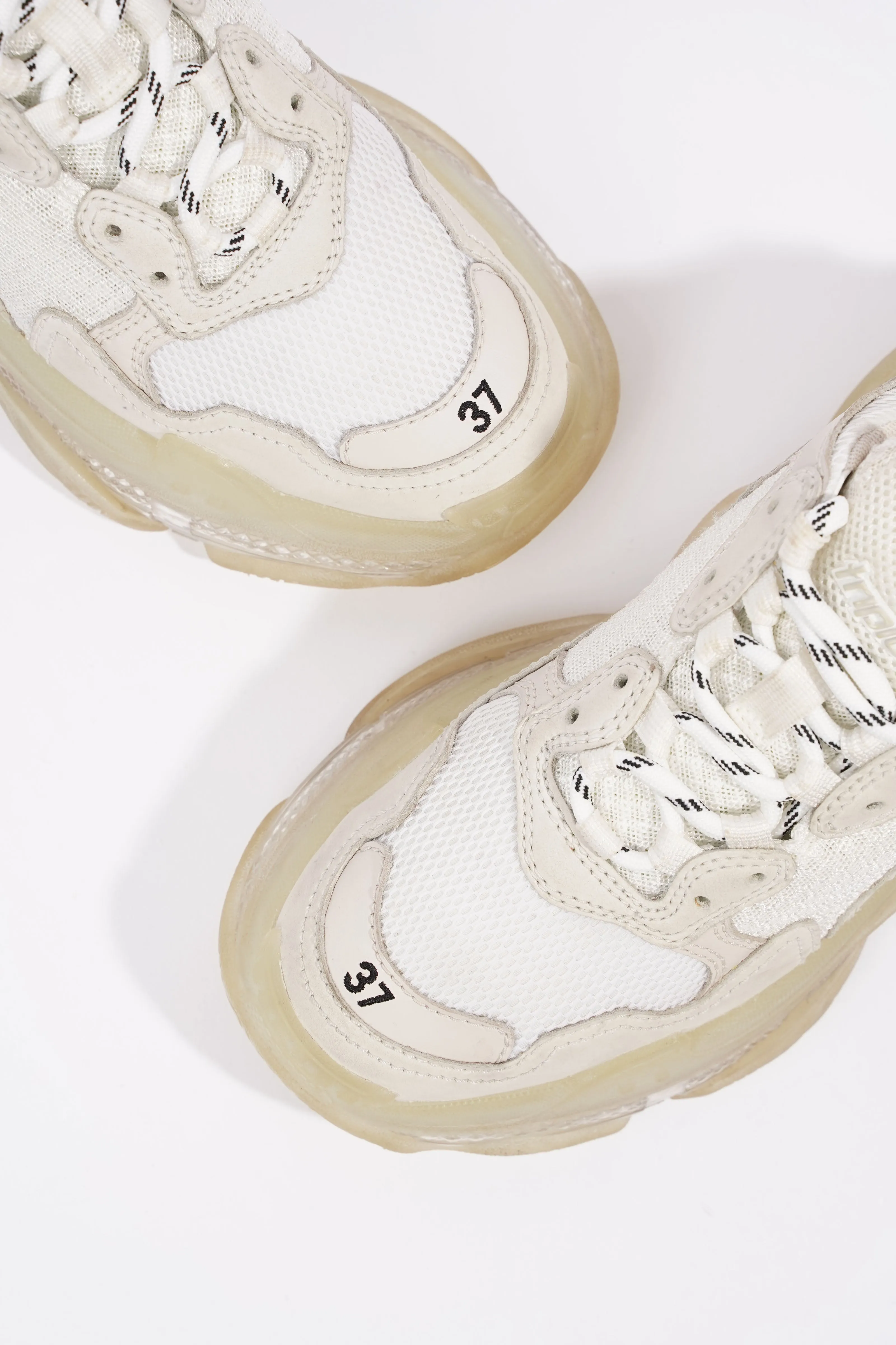 Balenciaga Triple S Clear Sole White Mesh EU 37 UK 4