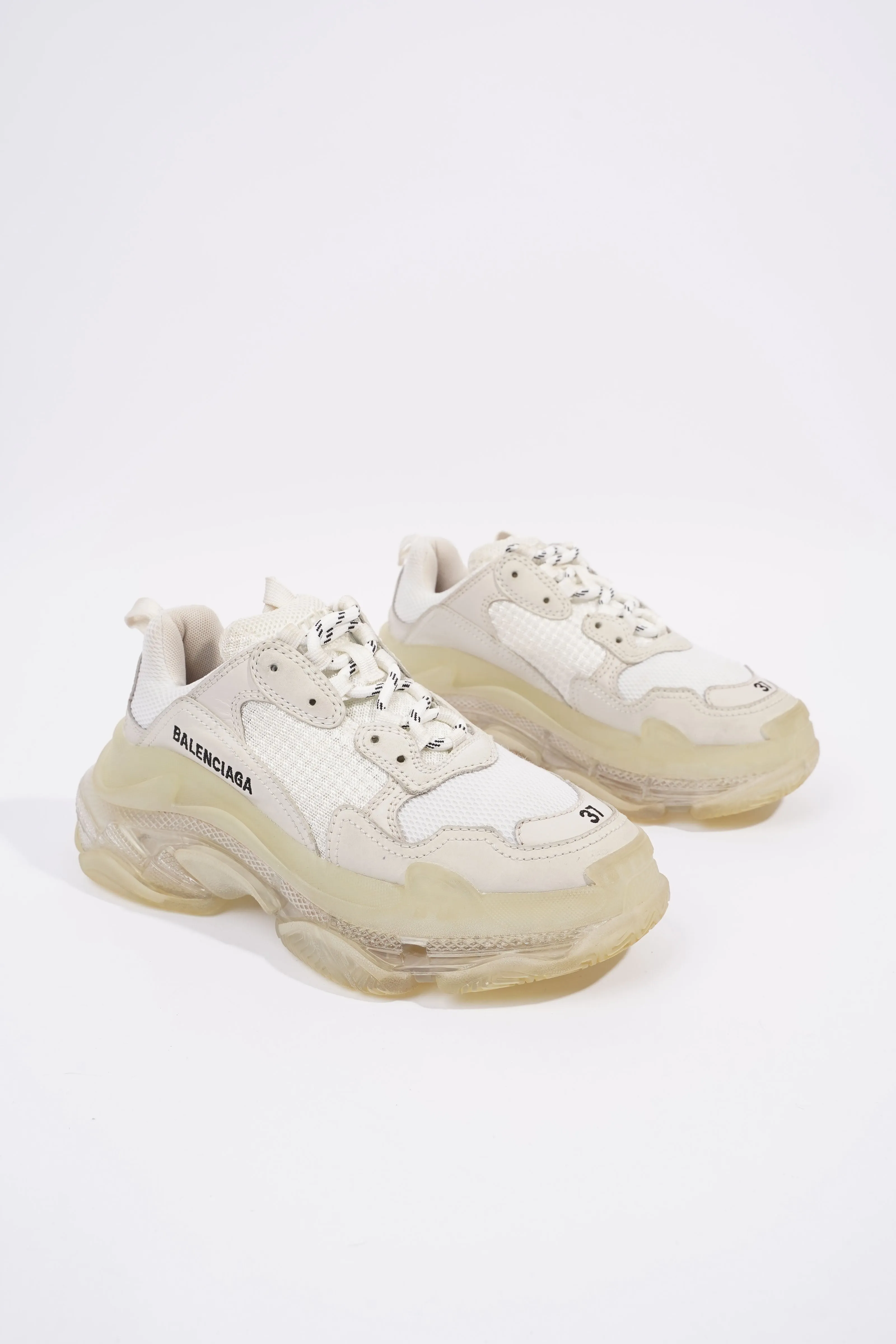 Balenciaga Triple S Clear Sole White Mesh EU 37 UK 4