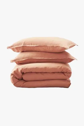 Belgian Washed Linen King Adobe Duvet Cover Set