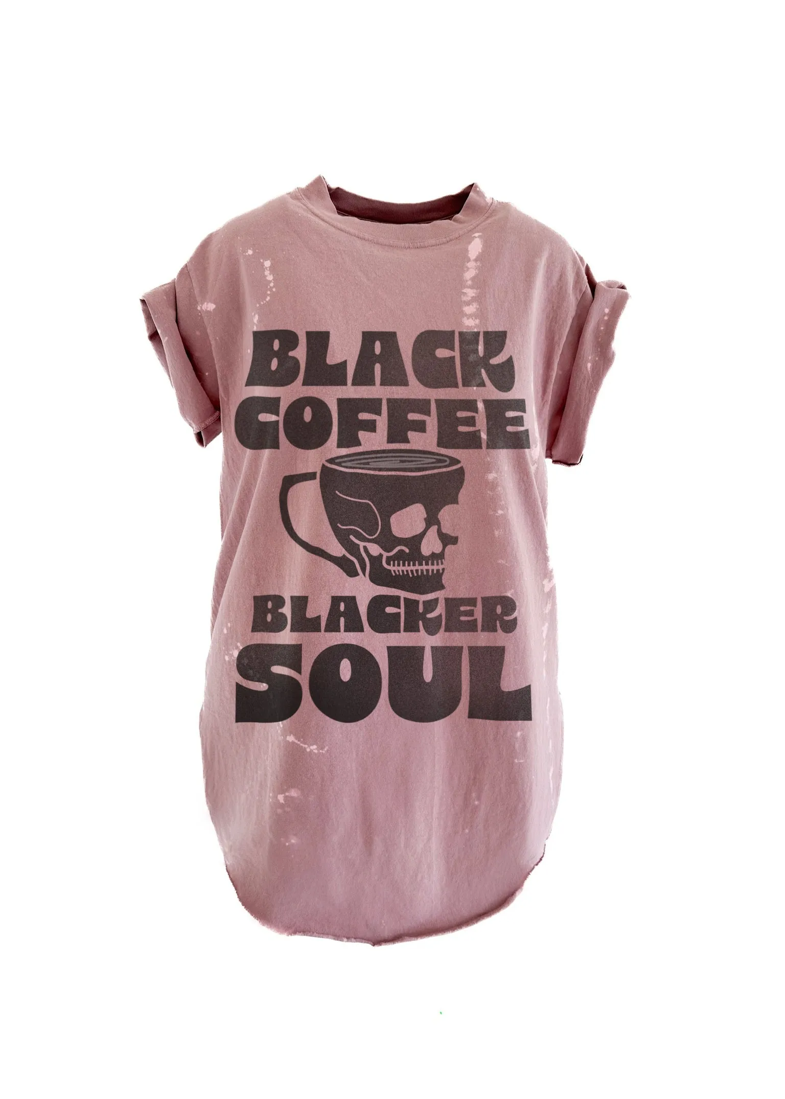 BLACK COFFEE BLACKER SOUL SIDE SLIT TEE