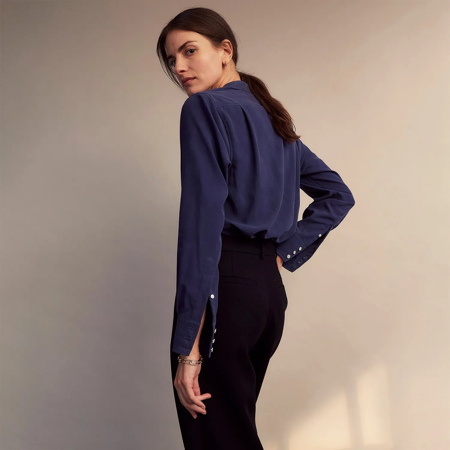 Blue Soft-touch Silk Lauren Shirt