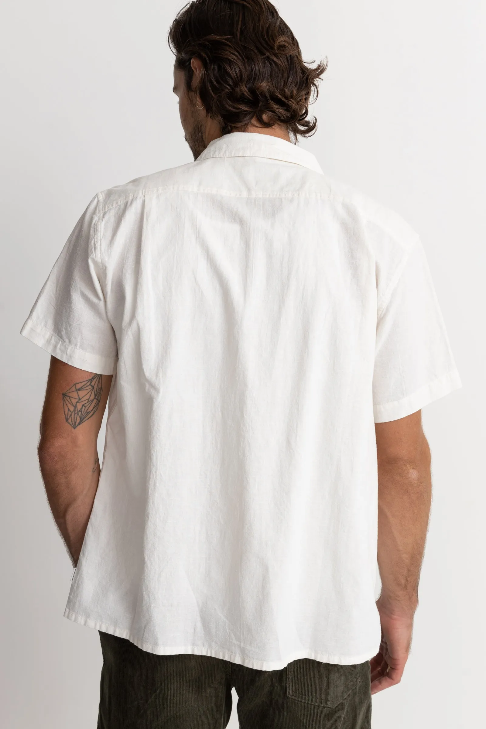 Classic Linen Ss Shirt White