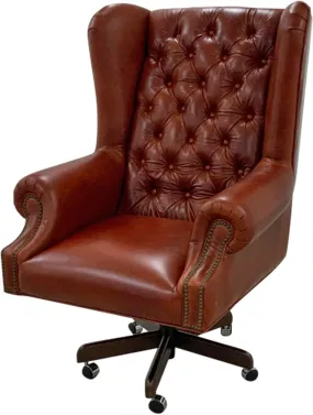 Crimson Red Leather Executive Office Chair