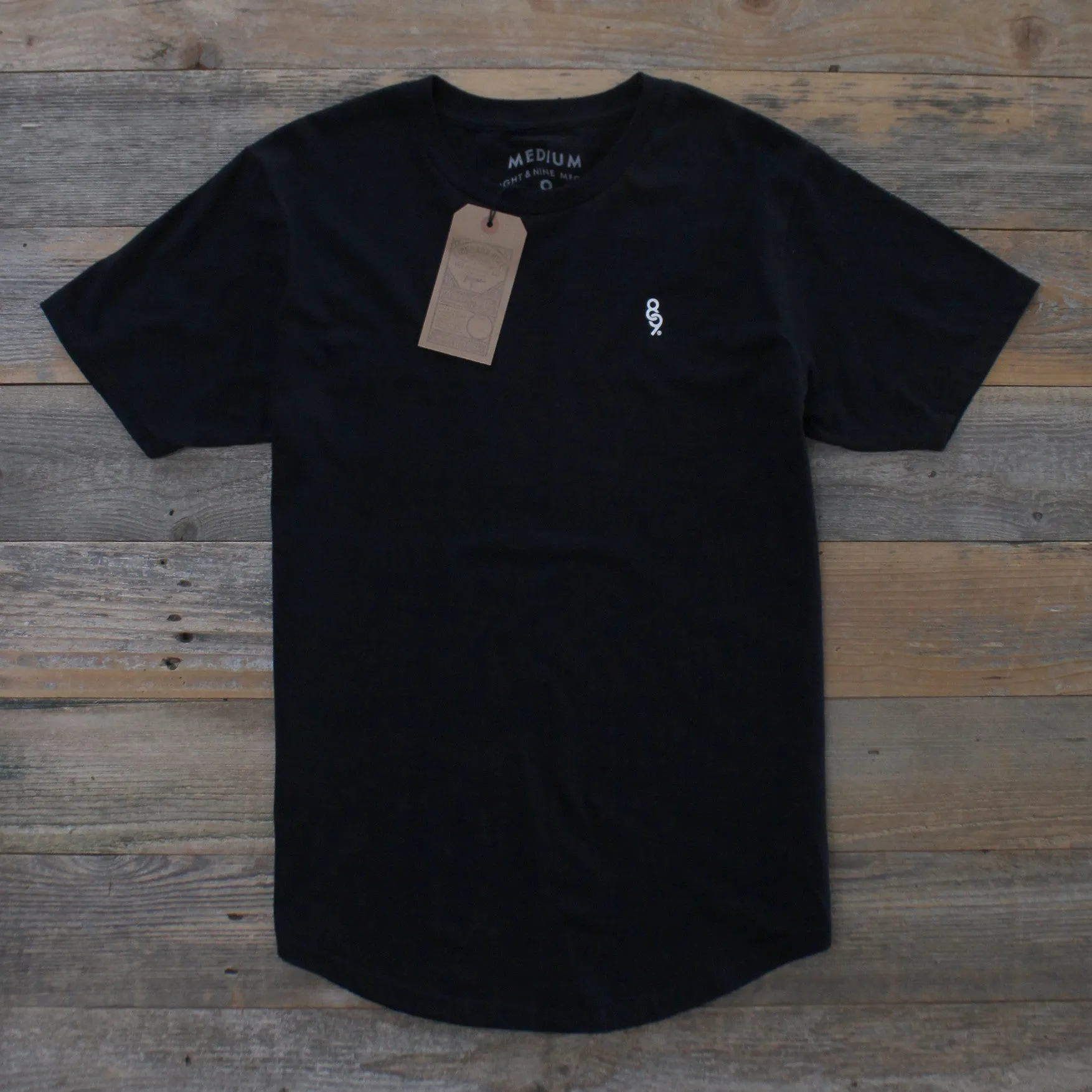 Curved Hem Mini Keys Shirt Black