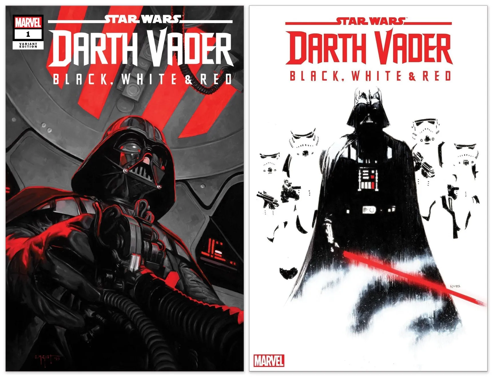 DARTH VADER BLACK WHITE AND RED 1 E.M. GIST VARIANT