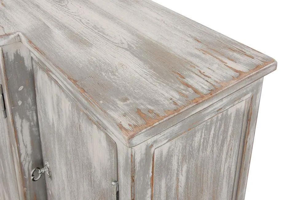 Farmhouse Grey Waterfall Front Credenza