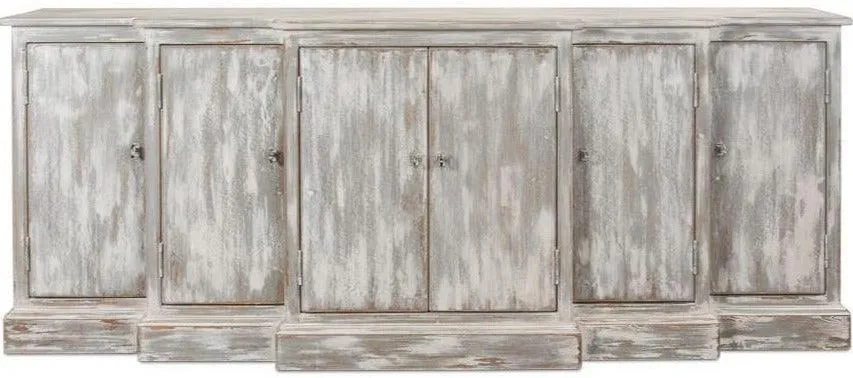 Farmhouse Grey Waterfall Front Credenza