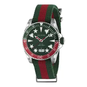 Gucci YA136339 Dive Quartz Green Dial Men's Watch