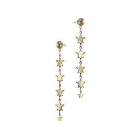 Hot Tomato 'Five Sisters' Star Drop Earrings in Worn Gold