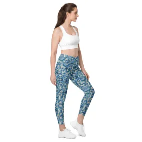 inspiration Jubilee Blue Crossover leggings with large side pockets