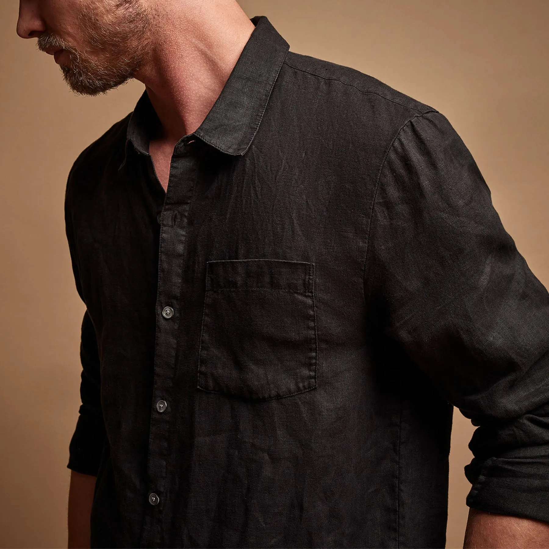 Lightweight Linen Shirt - Black