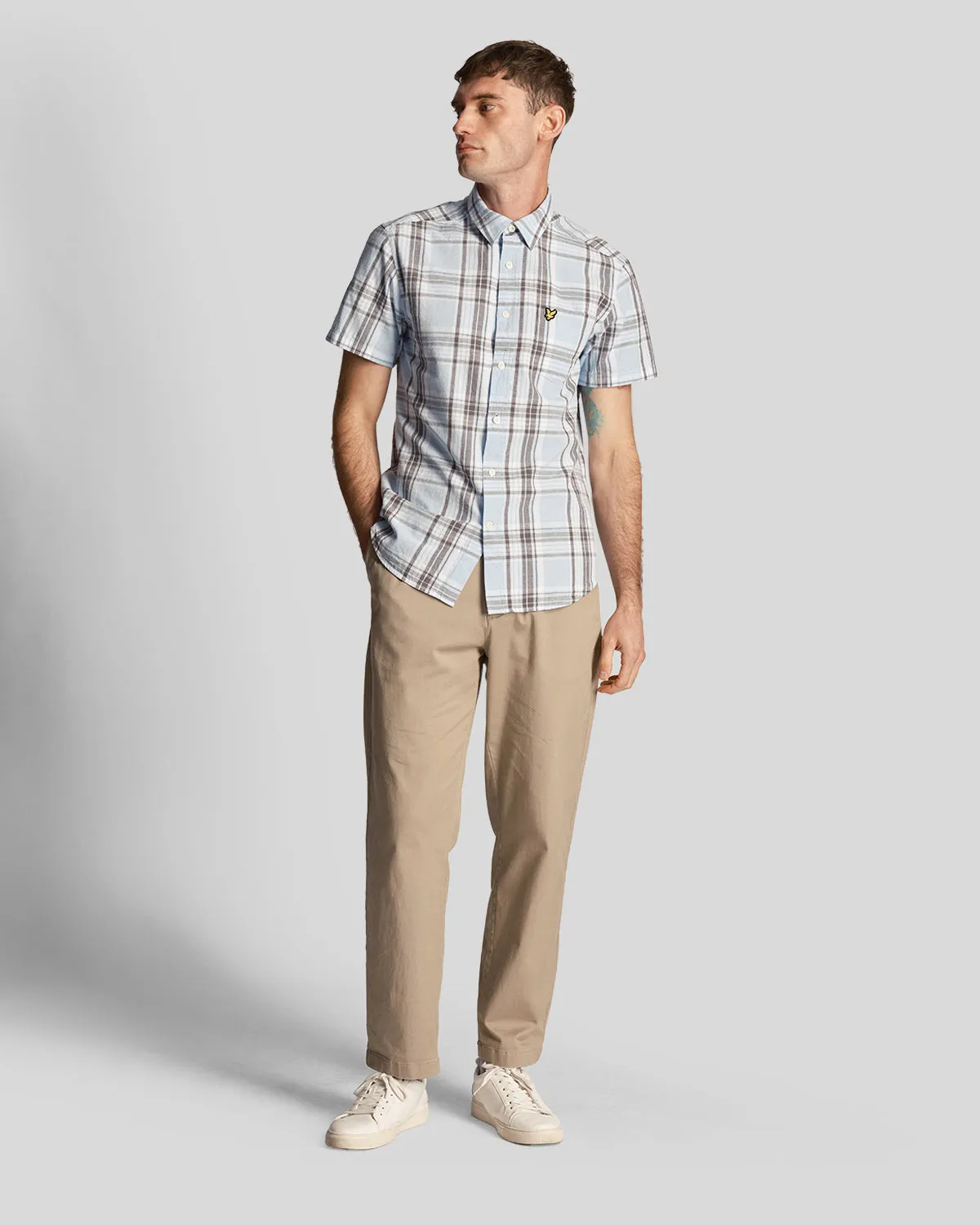 Linen Check Short Sleeve Shirt