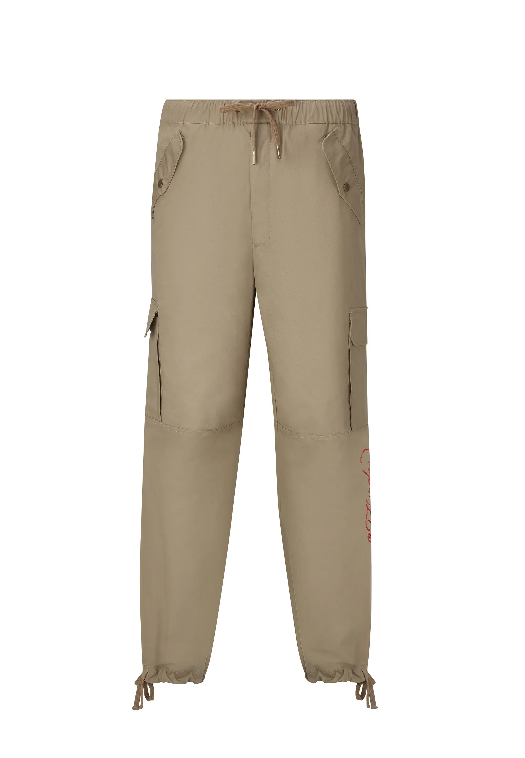 Mens Jungle Tiger Cargo Pants Trousers - Pebble