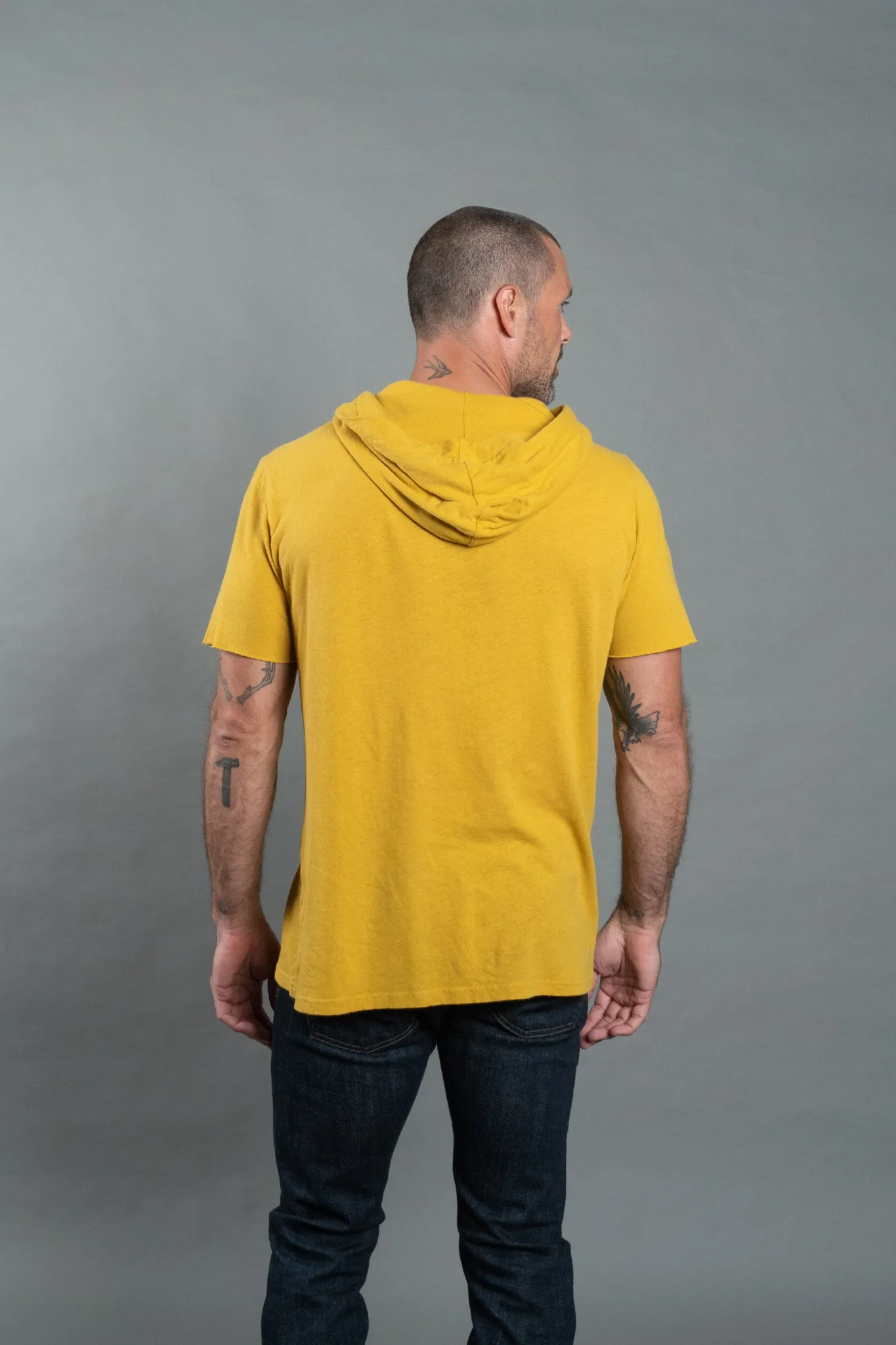 Men's Linen Blend Short Sleeve Hoodie