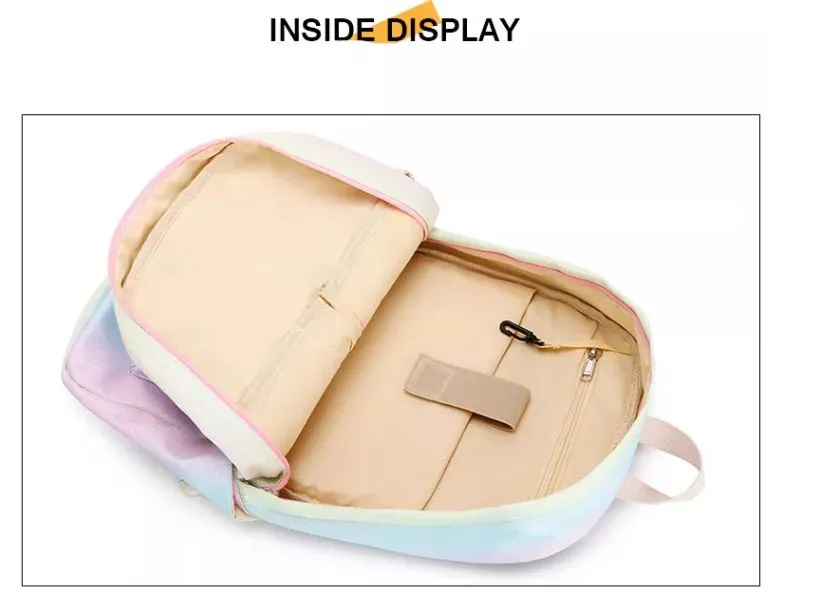 Pastel Rainbow School Bag Backpack