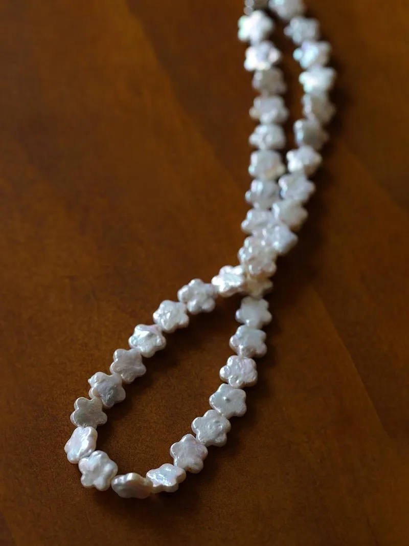 Peach Blossom-shaped Baroque Pearls Necklace