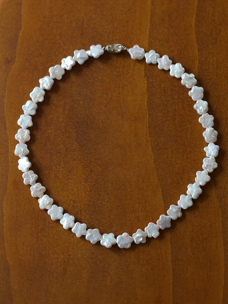 Peach Blossom-shaped Baroque Pearls Necklace