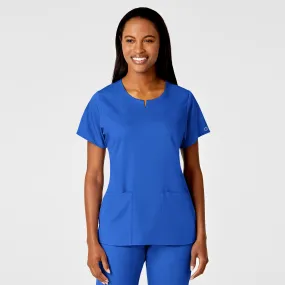 PRO Women's 4 Pocket Notch Neck Scrub Top - Royal