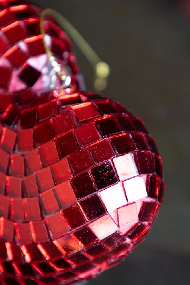 Red Disco Heart Christmas Tree Decoration