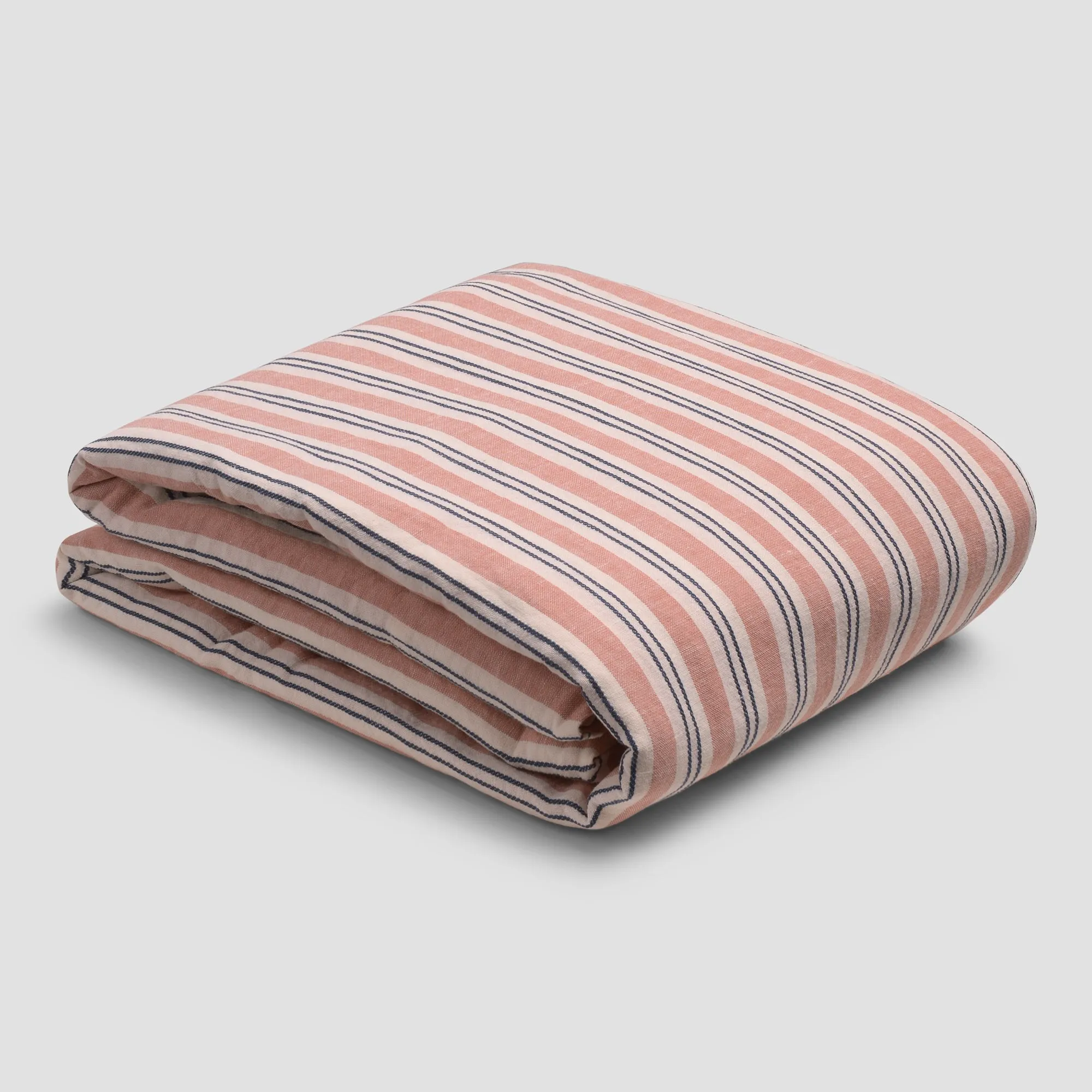 Warm Clay Somerley Stripe Linen Blend Flat Sheet